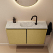 MONDIAZ TURE-DLUX Meuble toilette - 80cm - Oro - EDEN - vasque Opalo - position centrale - 1 trou de robinet SW1104440