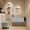 MONDIAZ TURE-DLUX Meuble de toilette 120cm Greey. Lavabo EDEN Glace position centrale. Sans trou de robinet. SW1103315