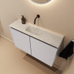 MONDIAZ TURE-DLUX Meuble WC 80 cm Cale. EDEN lavabo Opalo position centrale. Sans trou de robinet. SW1104234