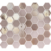 The Mosaic Factory Valencia mozaïektegel - 27.6x32.9cm - wandtegel - Zeshoek/Hexagon - Gerecycled glas Pink mat/glans RESTPARTIJ 1 m2 (1 doos met 11 matjes) - OUTLET UDEN STORE28047