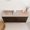 Mondiaz JOYA-DLUX 80cm toiletmeubel - kleur Walnut - Wastafel FAYE positie Links 1 kraangat kleur Saba. SW1424653