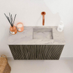 Mondiaz JOYA-DLUX 60cm toiletmeubel - kleur Shadow - Wastafel FAYE positie Rechts Zonder kraangat kleur Glace. SW1422747