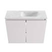 MONDIAZ TURE-DLUX Meuble toilette - 60cm - Cale - EDEN - vasque Opalo - position droite - sans trou de robinet SW1105184