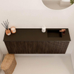 Mondiaz JOYA 100cm toiletmeubel - kleur Walnut - Wastafel FAYE positie Rechts 1 kraangat kleur Urban. SW1421335