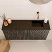 Mondiaz JOYA 90cm meuble de salle de bains - couleur Shadow - Vasque FAYE position Droite Sans trou de robinet couleur Urban SW1421493