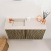 Mondiaz JOYA-DLUX 70cm toiletmeubel - kleur Dusk - Wastafel FAYE positie Links 1 kraangat kleur Meli. SW1425820