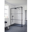 Riho Grid L Paroi de douche - 200x120x30cm - noir SW258607