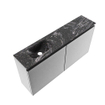 MONDIAZ TURE-DLUX Meuble WC 100 cm Plata. EDEN lavabo Lava position gauche. Avec 1 trou de robinet. SW1103981