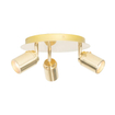 QAZQA Ducha plafonnier de salle de bains - 25x25cm - 3 spots - IP44 - laiton (doré) SW1187228