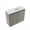MONDIAZ TURE-DLUX Meuble de toilettes 60 cm Smoke. Lavabo EDEN Opalo position droite. Avec 1 trou de robinet. SW1104687