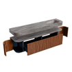 MONDIAZ THOR-DLUX Meuble de salle de bains - 190cm - arrondi gauche + droite - couleur Ruby - 2 tiroirs et 2 portes - Vasque suspendue CLOUD Droite 1 trou de robinet couleur Oza SW1466644