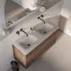 BRAUER Dune Medium Wastafel - 120cm - 2 wasbakken - 0 kraangaten - sintered stone - Ivory Travertin SW1477950