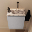 MONDIAZ TURE-DLUX Meuble toilette - 40cm - Plata - EDEN - vasque Glace - position droite - sans trou de robinet SW1103408