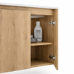 Adema Cadence Ensemble meuble de salle de bains - 60x55x40cm - peu profond - 2 portes - sans poignée - lavabo - 1 trou de robinet - céramique - avec miroir - chêne rustique SW1475756