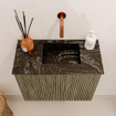 Mondiaz JOYA-DLUX 50cm toiletmeubel - kleur Dusk - Wastafel FAYE positie Rechts Zonder kraangat kleur Lava. SW1423196
