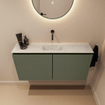 MONDIAZ TURE-DLUX Meuble toilette - 100cm - Army - EDEN - vasque Opalo - position centrale - sans trou de robinet SW1104246