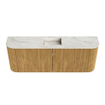 Mondiaz JOYA-DLUX 113.2cm toiletmeubel - ronding links en rechts kleur Oak - Wastafel FAYE positie Midden 1 kraangat kleur Ostra. SW1422347