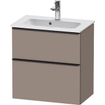 Duravit D-neo Meuble sous vasque 61x37.2x62.5cm 2 tiroirs Basalte mat SW641158