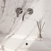 BRAUER Chrome Edition Wastafelmengkraan inbouw - gebogen uitloop rechts - hendel plat smal - inclusief inbouwdeel - model D2 chroom SW715542