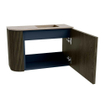 Mondiaz JOYA-DLUX Meuble de toilette 61,6cm - arrondi gauche couleur Shadow - Vasque FAYE position Droite 1 trou de robinet couleur Arena. SW1424824
