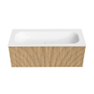 MONDIAZ KURVE 110cm Meuble salle de bain - couleur Oak - 1 tiroir - vasque BIG MEDIUM centre - sans trous de robinet - Talc SW1138193