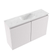 MONDIAZ TURE-DLUX Meuble toilette - 80cm - Cale - EDEN - vasque Opalo - position centrale - 1 trou de robinet SW1104202