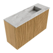 Mondiaz JOYA-DLUX 70cm toiletmeubel - kleur Oak - Wastafel FAYE positie Rechts Zonder kraangat kleur Glace. SW1421952