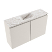 MONDIAZ TURE-DLUX Meuble toilette - 80cm - Linen - EDEN - vasque Glace - position centrale - 1 trou de robinet SW1103341