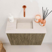 Mondiaz JOYA-DLUX 50cm toiletmeubel - kleur Dusk - Wastafel FAYE positie Links Zonder kraangat kleur Meli. SW1425803