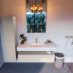 Mondiaz ALAN-DLUX Ensemble de meuble - 130cm - meuble Linen mat - 1 tiroir - Lavabo Cloud Ostra suspendu - vasque Centre - 1 trou de robinet SW807357