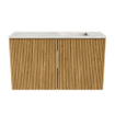 Mondiaz JOYA-DLUX 70cm toiletmeubel - kleur Oak - Wastafel FAYE positie Rechts Zonder kraangat kleur Ostra. SW1422185