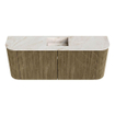 Mondiaz JOYA-DLUX 103.2cm toiletmeubel - ronding links en rechts kleur Dusk - Wastafel FAYE positie Midden Zonder kraangat kleur Frappe. SW1423112