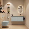 MONDIAZ TURE-DLUX Meuble toilette - 120cm - Greey - EDEN - vasque Frappe - position droite - sans trou de robinet SW1102800