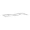 BRAUER Glacier Meuble lavabo - 120x46x2cm - trop-plein - 2 lavabos gauche droite - 2 trous de robinet - Finestone mat blanc SW86536