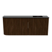 Mondiaz JOYA 101.6cm meuble de salle de bains - arrondi gauche couleur Walnut - Vasque FAYE position Droite Sans trou de robinet couleur Urban. SW1421404