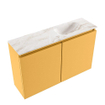 MONDIAZ TURE-DLUX 80cm toiletmeubel Ocher. EDEN wastafel Frappe positie rechts. Met 1 kraangat. SW1102883