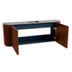 Mondiaz JOYA-DLUX Meuble de toilette 113,2cm - arrondis gauche et droite couleur Ruby - Vasque FAYE position Milieu Sans trou de robinet couleur Oza SW1425562