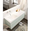 Mondiaz VICA ensemble de meuble de salle de bain - 120cm - meuble sous-vasque greey - 4 tiroirs - lavabo cloud gauche - sans trou de robinet - miroir LED - version XL 60cm de haut SW1098130