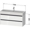 Duravit ketho 2 meuble de lavabo avec 2 tiroirs pour lavabo simple 118.4x46x54.9cm avec poignées anthracite graphite mat SW773144