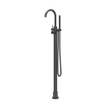 IVY Concord Mitigeur de bain autoportant - bec orientable - 150cm - flexible de douche - douchette barre - Inox 316 - noir carbone brossé PVD SW1031248