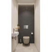 QeramiQ Dely Swirl Ensemble de toilette - réservoir encastré QeramiQ Flush - abattant slim - plaque de commande en métal inox - boutons rectangulaires - beige SW1578367