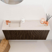 Mondiaz JOYA-DLUX 90cm toiletmeubel - kleur Walnut - Wastafel FAYE positie Links 1 kraangat kleur Meli. SW1424413