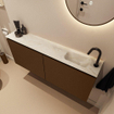 MONDIAZ TURE-DLUX Meuble toilette - 120cm - Rust - EDEN - vasque Ostra - position droite - 1 trou de robinet SW1105082