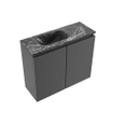 MONDIAZ TURE-DLUX 60cm toiletmeubel Dark Grey. EDEN wastafel Lava positie links. Met 1 kraangat. SW1103727