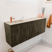 Mondiaz JOYA-DLUX Meuble de toilette 111.6cm - arrondi droit couleur Shadow - Vasque FAYE position Gauche 1 trou de robinet couleur Frappe. SW1422702