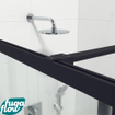 FugaFlow Efficiente Vetro douche à l'italienne salle de bain - 120x200cm - cadre lignes extérieur - anti-calcaire - noir mat SW1123581