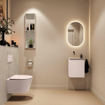 MONDIAZ TURE-DLUX Meuble de toilettes 40 cm Rosee. EDEN lavabo Opalo position gauche. Sans trou de robinet. SW1104485