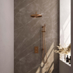 BRAUER Copper Edition Regendoucheset inbouw - hoofddouche 30cm - gladde knop - inclusief inbouwdeel - handdouche staaf 1 stand - glijstang - PVD - geborsteld koper SW538352
