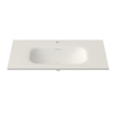 Saniclass Flow Meuble lavabo - 81x46x1.5cm - trop-plein - 1 vasque centrale - 1 trou de robinet - solid surface blanc mat SW1174114