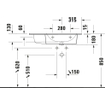 Duravit Me by Starck Vasque pour meuble - 83x49cm - cuve à droite - 1 trou de robinet - avec trop-plein - blanc mat SW297060